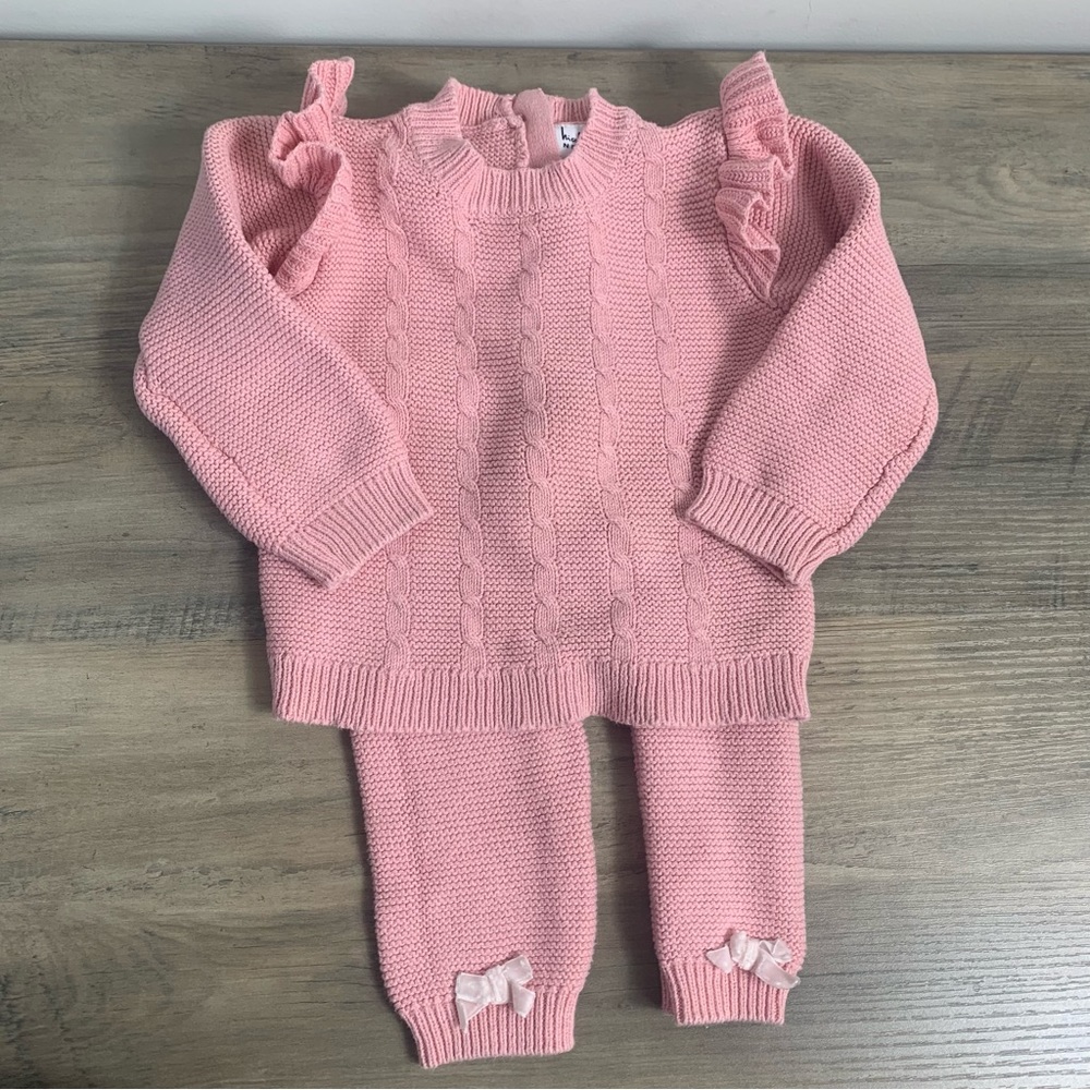 Nicole by Nicole Miller baby girl sweater set top and bottom set size 24 months
